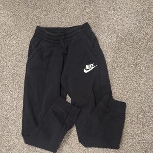 Nike Kids Black Sweatpants with White Logo